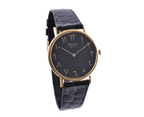 Chopard,Gold coloured wrist watch, no. 111156 1053Movement: Manual wind, 17 jewelsCase: Gold coloured case, snap case back, s