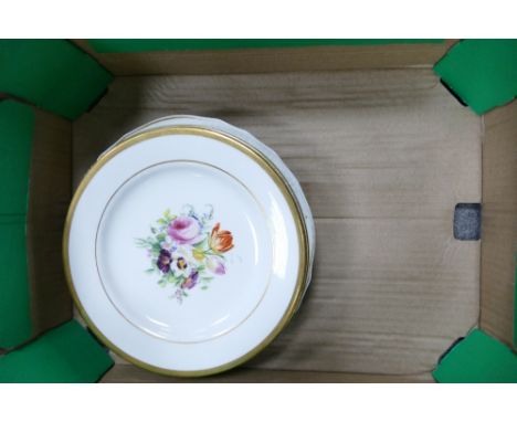 A collection of 19th century Spode floral plates, some damage (5)