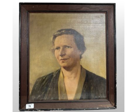 Danish School : Portrait of a lady, oil on canvas, 39 cm x 44 cm.