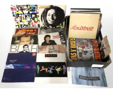 Vinyl LP records and 45 singles to include Bon Jovi, Heart, Michael Jackson, Adam and the Ants, Guns & Roses, Status Quo, Bob