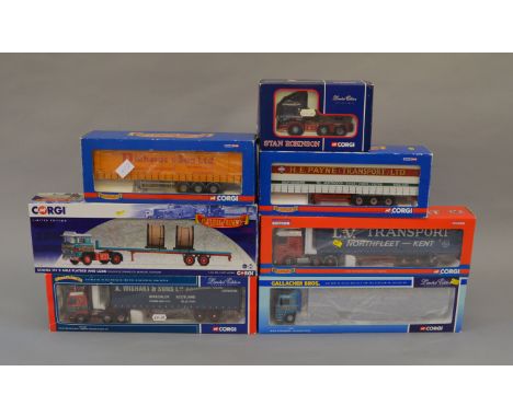 Four boxed Corgi 1:50 scale Limited Edition Trucks and a boxed LE Stan Robinson Tractor Unit, all mirrors prersent, together 