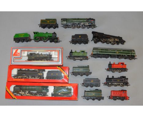 OO Gauge. 11 Engines, 3 boxed, 2 by Hornby, BR 2-10-0 'Evening Star', LNER B12/3 black and a Lima GWR green 94XX Pannier Tank