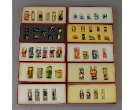 10 x hand painted TV & Film related white metal figure sets. Includes The Magic Roundabout, Pinnochio, Yogi Bear, etc. VG box