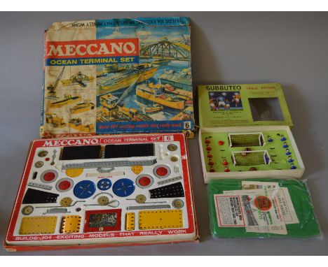 Mixed lot: Meccano Ocean Terminal Set 6; Subbuteo Continental Display Edition; small quantity of diecast. F-G. 