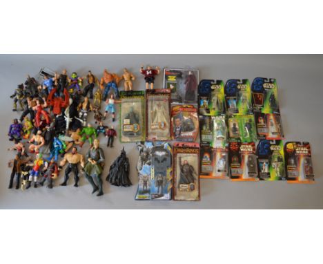 16 x carded action figures, includes: Hasbro Star Wars; Bif Bang Pow Penny Dreadful; ToyBiz Lord of the Rings; etc. Overall V