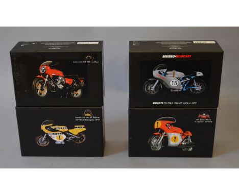 Four boxed Minichamps Motorbikes from their  1:12 scale Classic Bike Series, including the Moto Guzzi 850 Mk I Le Mans, Yamah