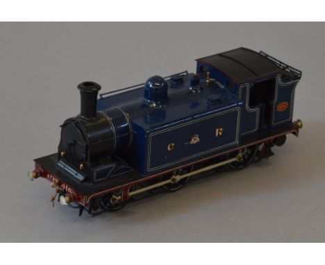 O Gauge. Kit built brass bodied 0-6-0 Caledonian Railway tank engine. Well constructed. Overall G+ Steps slightly bent, some 