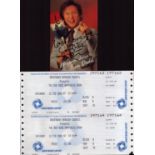 Ken Dodd signed promo photo with 2 tickets from the Ken Dodd Happiness Show Feb 2000. Photo measures