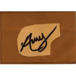 Amy Winehouse signed 4x3 inch irregular cut album page. Good condition Est.