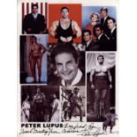 Peter Lupus signed colour movie promo photo, measures 8 inch by 11 inch. Dedicated. Good condition