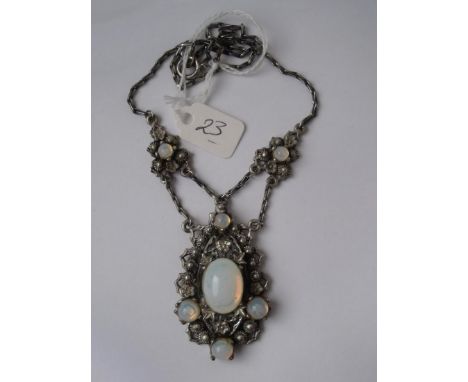 Attractive vintage Austro-Hungarian style  stone set necklace       