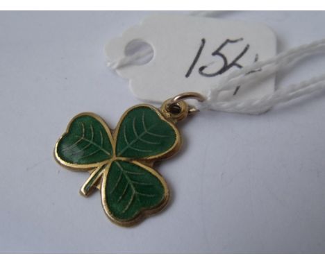 9ct green enamel shamrock charm     