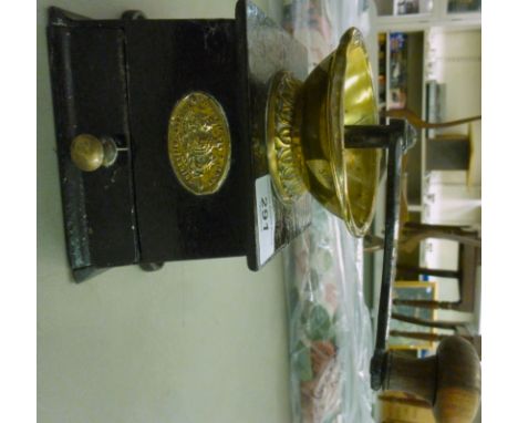 An early 20thC Kendrick & Sons cast iron coffee grinder  6''h          OS1