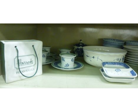 Decorative ceramics: to include a set of four Villeroy & Boch porcelain tea light holders; and a Harrods Foodhall china carri