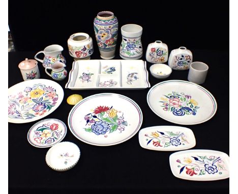 COLLECTION OF POOLE POTTERY to include vases, pots and dishes and plates