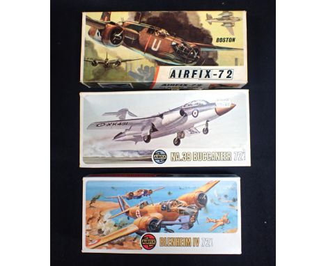 1963 AIRFIX KIT MODEL No.385 'DOUGLAS BOSTON III' with Airfix kit No.257 'Blenheim IV' and No.03004-1 'NA.39 Buccaneer' (look