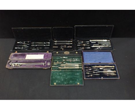 A COLLECTION OF CASED DRAWING INSTRUMENTS including a planimeter