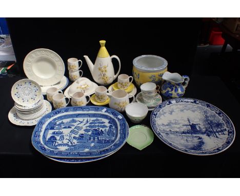 A 1960s CARLTONWARE COFFEE SET, OF STYLISED SHAPE a Shelley part tea set with amateur decoration, other Shelley and Minton pi