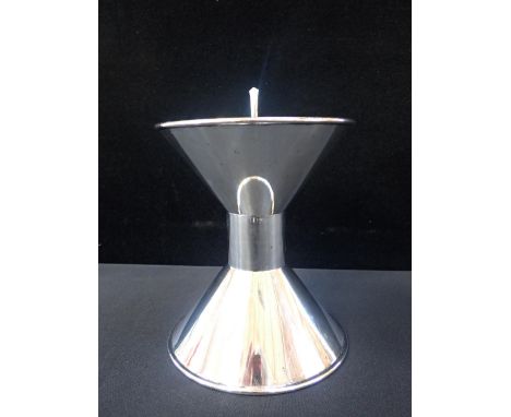 A SILVER-PLATED HAM STAND, OF BOBBIN FORM Model No. 4748, 20cm high, with detachable spike