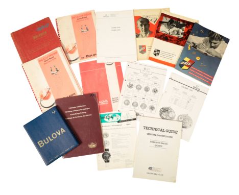 ROLEX CALIBRE 3000 MANUAL and a quantity of various other watch manuals by Omega, Oris, etc.