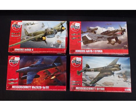 AIRFIX KIT No.A03007 JUNKERS Ju88A-4 with 3 other Airfix kits including; Junkers Ju87B-1 Stuka and 2 Messerschmitt's models. 