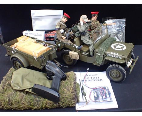 ROC HOBBY '1941 MB MILITARY SCALER' REMOTE CONTROL 1/6th SCALE MODEL&nbsp;with ROC Hobby '1941 MB Military Scaler Trailer'. C