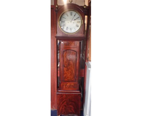 AN EIGHT-DAY LONGCASE CLOCK, CIRCULAR DIAL SIGNED WHITE, LONDON in figured mahogany case, 19th century (running, veneer loss 