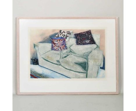 ARR Richard Bawden, 1936-2024, Hattie's Sofa, etching and aquatint, signed, titled and numbered 22/85 to the margin in pencil