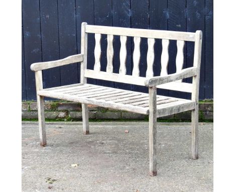 A wooden garden bench, 111cm wide111w x 56d x 88h cm