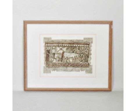 ARR Valerie Thornton, 1931-1991, Etruscan Party, etching and aquatint, signed in pencil and numbered, 67/90, 29 x 39cm