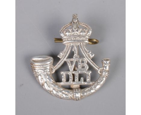 A 1st Volunteer Battalion Durham Light Infantry silver cap badge.  