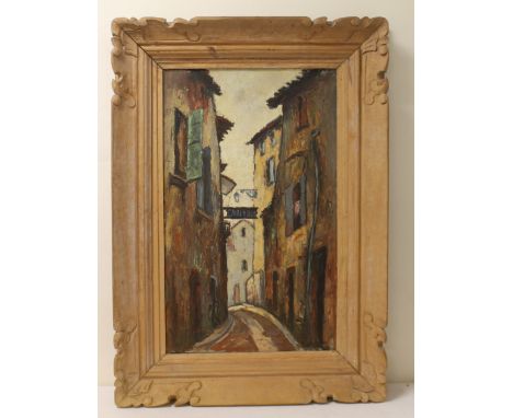 R. LaForest.Rue Des Anges, Perigueux, France.Oil on canvas.60cm x 37cm.Signed, inscribed verso.