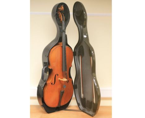 1920's cello, copy of an Antonius Stradivarius model, the two piece back 76cm long, with label inscribed "Antonius Stradiuari