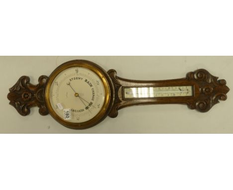 Mcqwilkin & Co Glasgow branded oak barometer