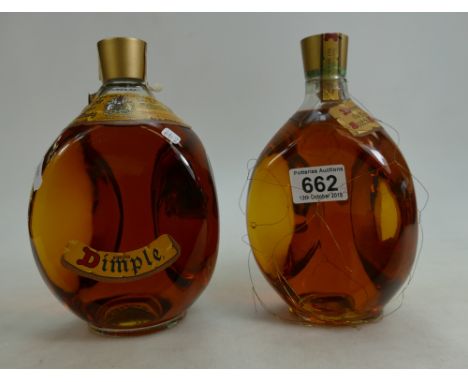 Vintage Dimple Old Blended Scotch Whisky 1 litre bottle and another similar (2)