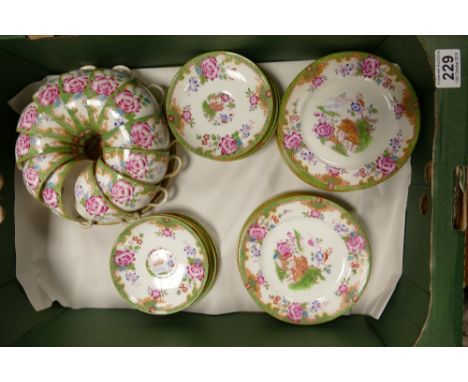 A nice collection of Royal Doulton hand finished Temple pattern Tea ware, to include cups, saucers, side plates, etc. (37).