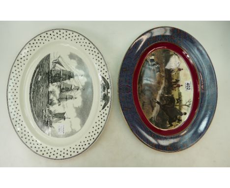 Wedgwood Ralph Lauren hunting scenes over platter together with a Wedgwood extra large platter of HMS Java (2)