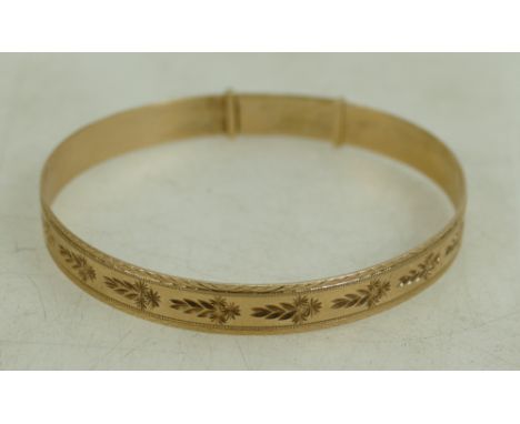 9ct hallmarked gold bangle. 16.8g