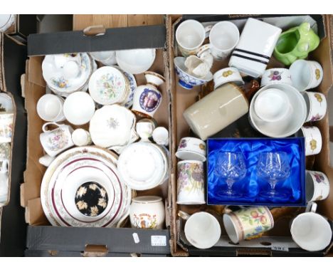 A mixed collection of items to include Royal Worcester, stoneware, assorted china (2 trays)