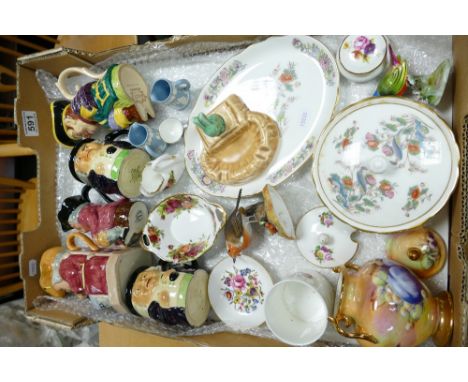 A mixed collection of ceramic items to include - Wade, Airtone, Shorter, Toby Jugs, Royal Albert Old Country Rose novelty ite