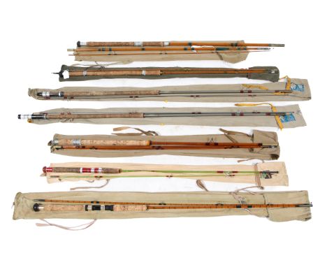 Six vintage coarse fishing rods. Comprising Milbro, Edgar Sealey, Modern Arms, in original bags