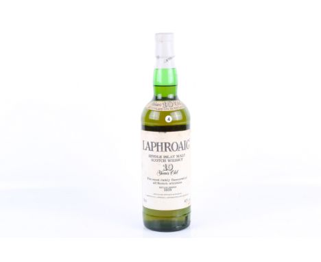 A bottle of Laphroaig 10 year old single malt scotch whisky. Unboxed, 70cl, 40% vol. 