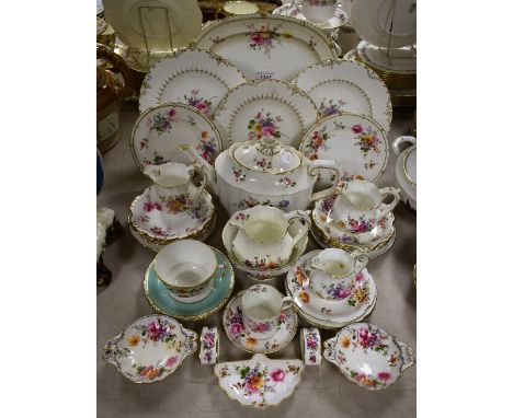 Royal Crown Derby  - a 19th century imari cup;  Posies pattern table china inc teapot, cream and milk jugs, oval plate, cups,