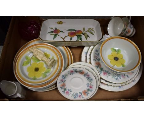 Ceramics and Glass - Wedgwood Mist Rose table china, including cups, saucers, plates, etc.; others, Royal Doulton, etc.; quan