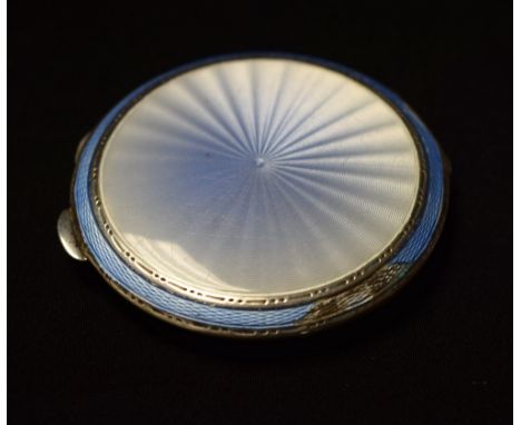 A silver and enamel compact, Chester 1947