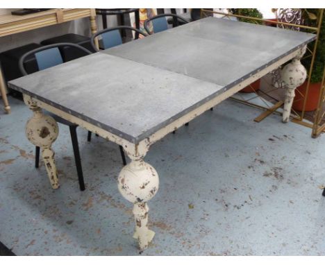 DINING TABLE, French provincial style, zinc, 200cm x 100cm x 76cm h. 