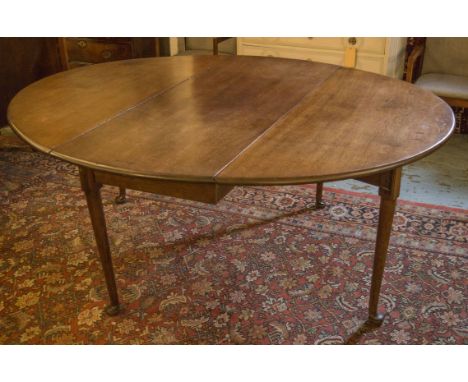 DROPLEAF TABLE, George II mahogany circa 1750, with hinged oval top, 75cm H x 57cm W x 160cm D x 179cm open.