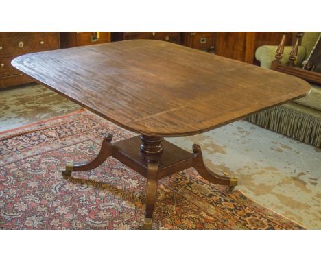 BREAKFAST TABLE, Regency mahogany with rosewood banded rounded rectangular tilt top (stamped Wilkinson, Ludgate Hill 1692), 7