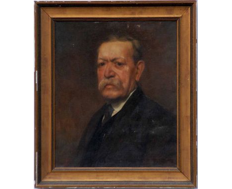 LUCIEN MARTIAL 'Portrait of a Gentleman with Moustache', 1918, oil on canvas, signed and dated lower right, 55cm x 45cm, fram