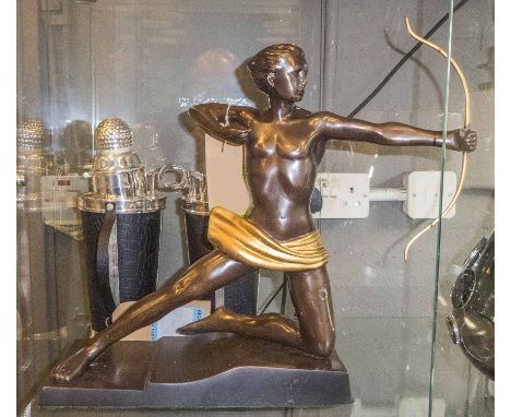 BRONZE 'The Hunt', contemporary school, 40cm H x 45cm W.